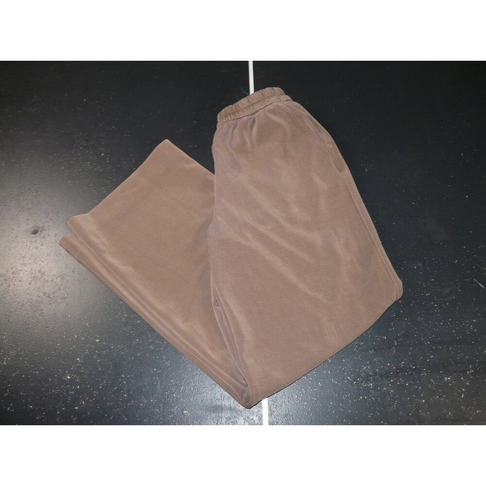 HIDEMI Pull On Wide Leg Trousers Dress Casual Sweat Pants Brown Women's Large